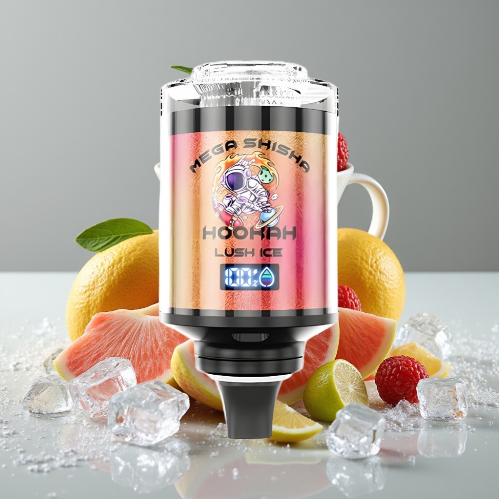 JNR Mega Shisha Hookah 100K Compatibilidad de Escritorio Hielo Frondoso Pantalla Inteligente