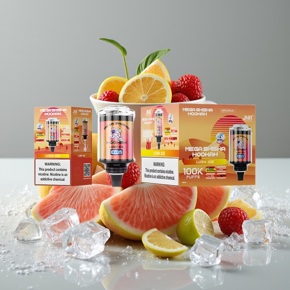 JNR Mega Shisha Hookah 100K Compatibilidad de Escritorio Hielo Frondoso Pantalla Inteligente