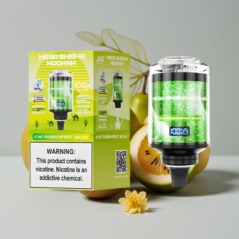 JNR Mega Shisha Hookah 100K Compatibilidad para Escritorio Kiwi Maracuyá Guayaba
