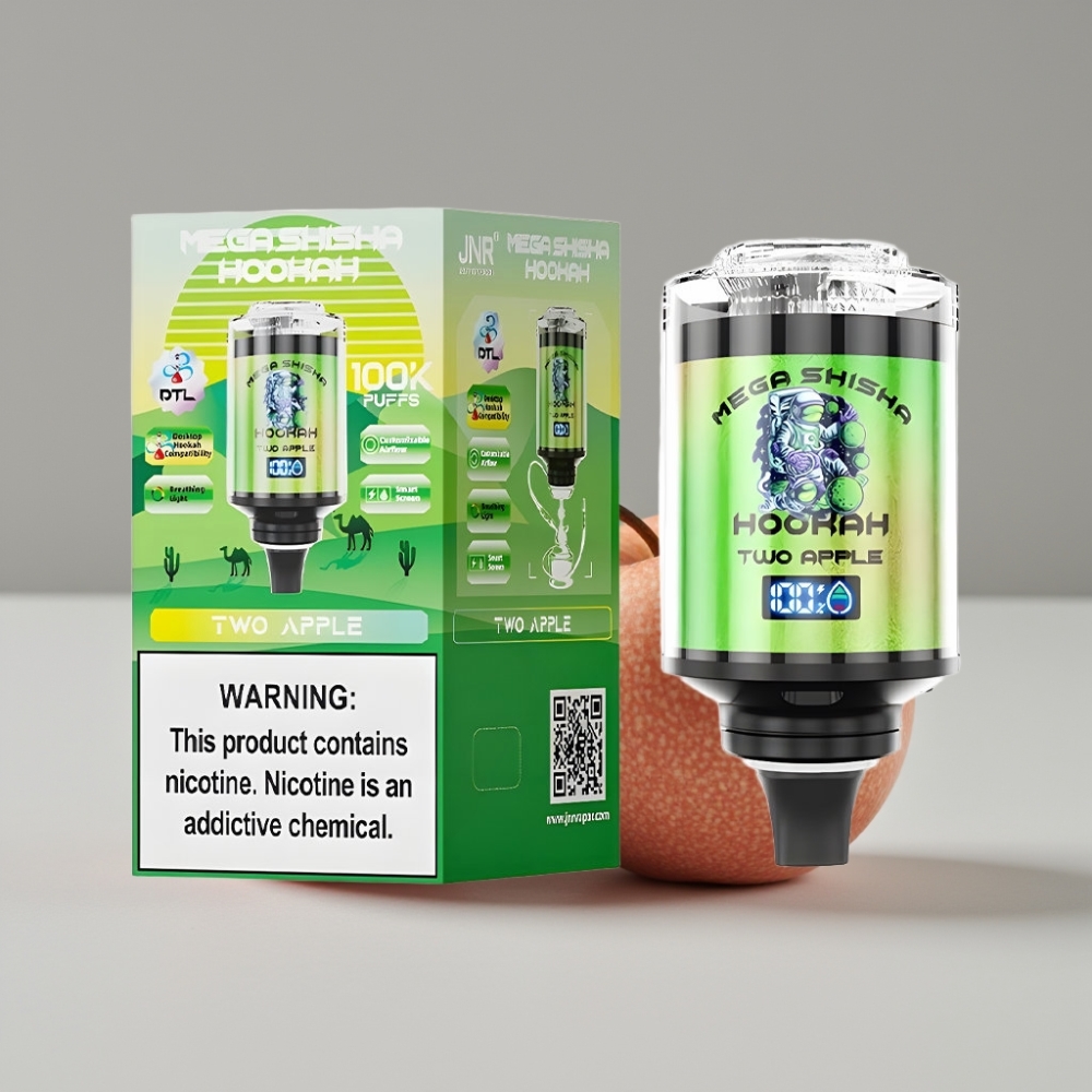 JNR Mega Shisha Hookah Escritorio Compatible 100K Caladas Dos Manzanas 60ml 2200mAh