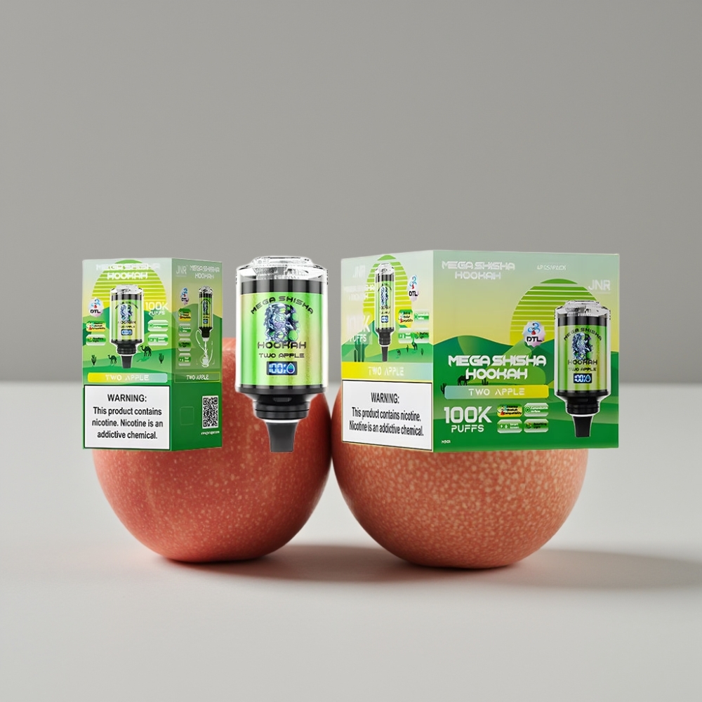 JNR Mega Shisha Hookah Escritorio Compatible 100K Caladas Dos Manzanas 60ml 2200mAh