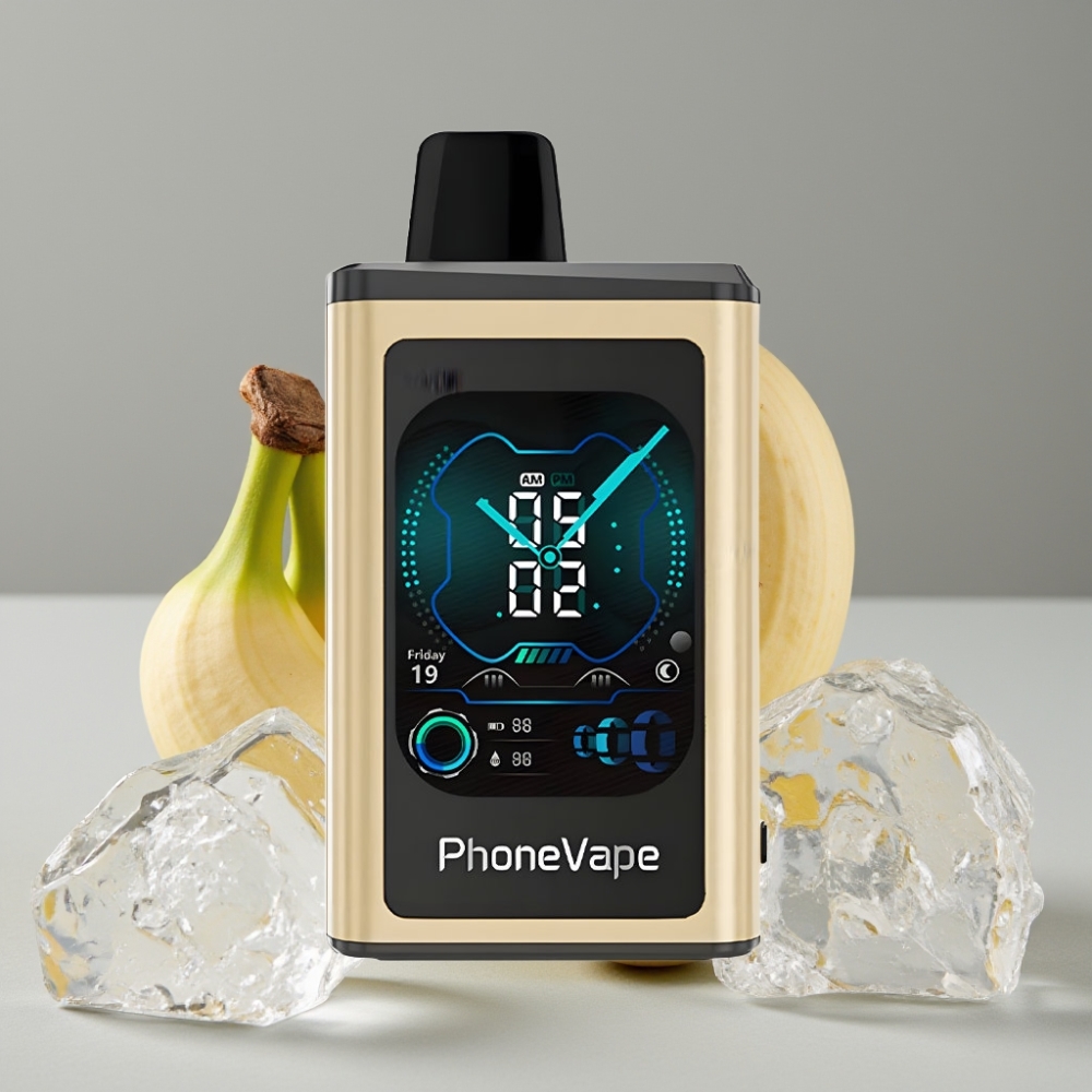 JNR PhoneVape 30000 caladas Batería Recargable Tipo-C Modo Turbo Ajustable Helado de Plátano