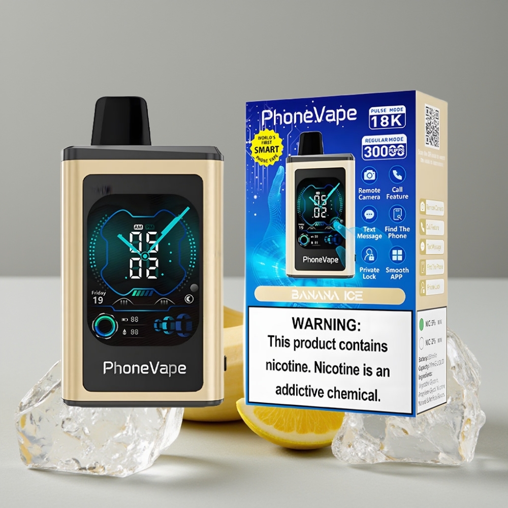 JNR PhoneVape 30000 caladas Batería Recargable Tipo-C Modo Turbo Ajustable Helado de Plátano