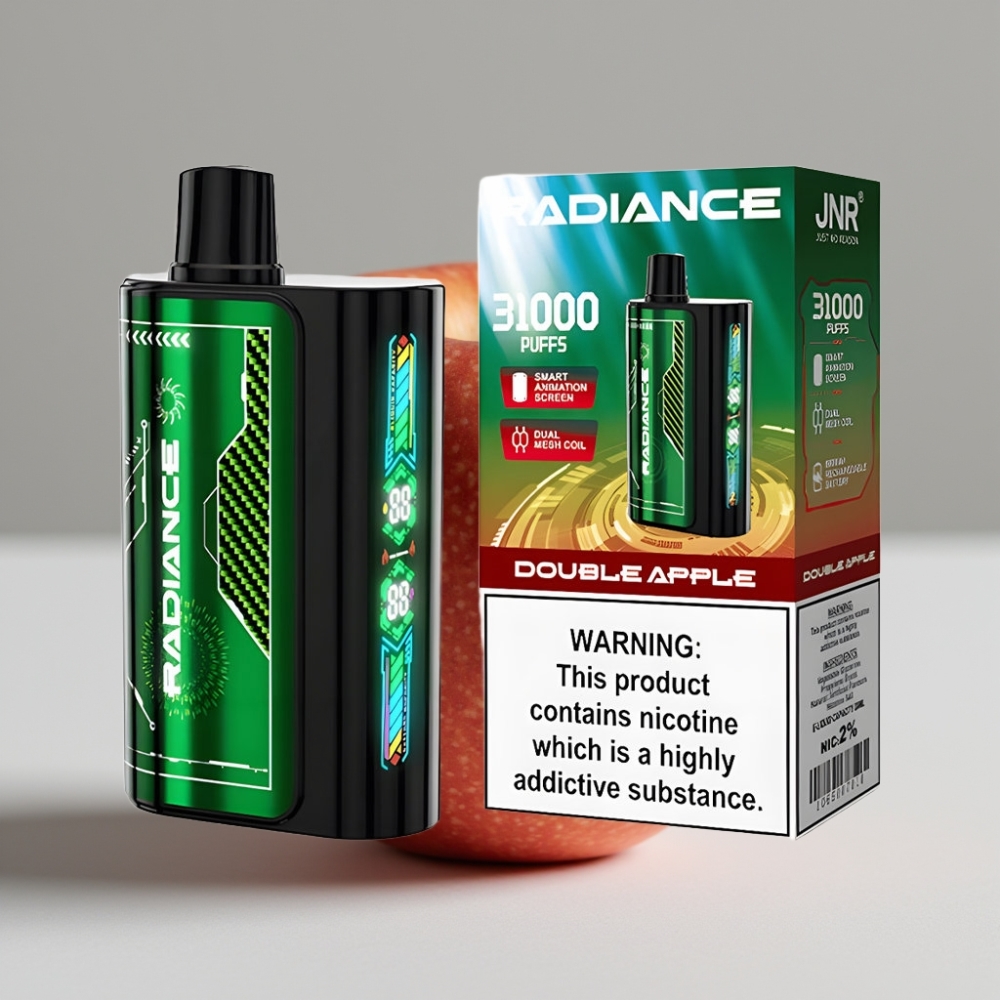 JNR Radiance 31000 Puffs Doble Manzana Pantalla Inteligente Batería Recargable