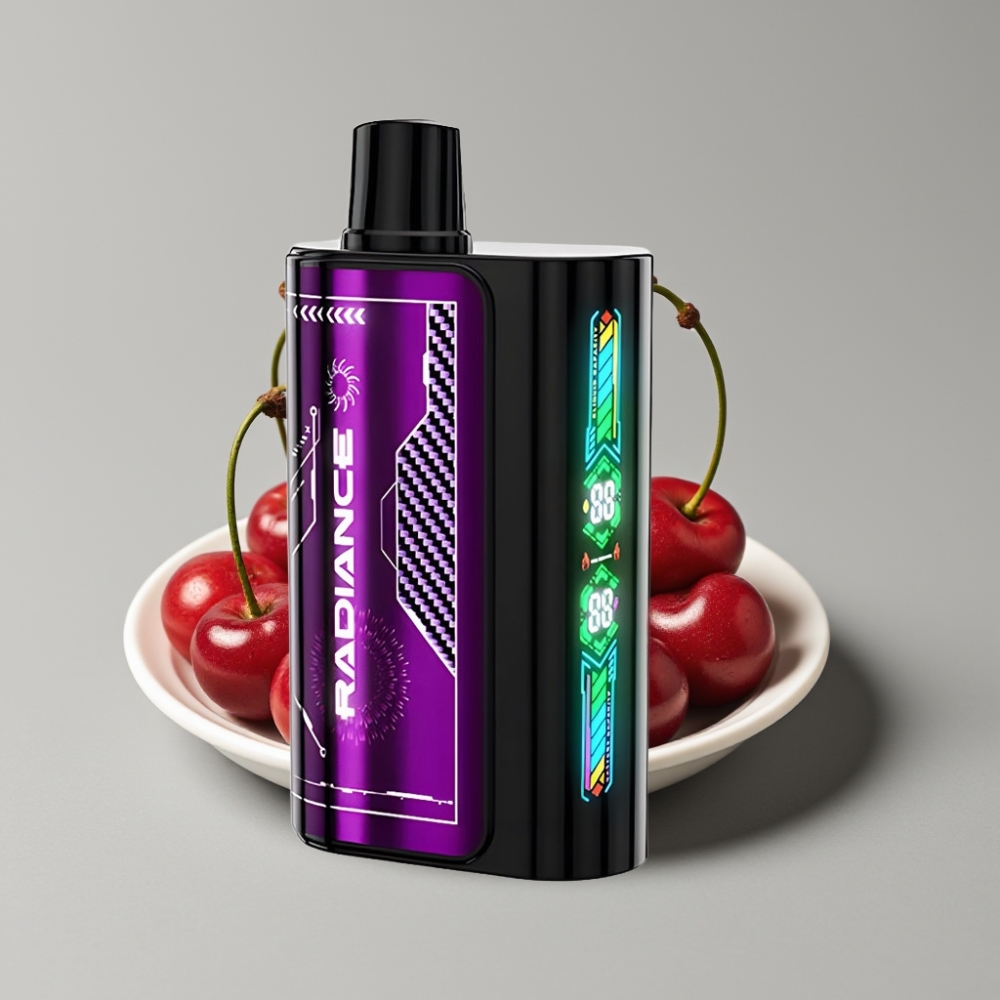 JNR Radiance 31000 Puffs Vape Desechable Cereza y Baya Pantalla Inteligente Batería Recargable