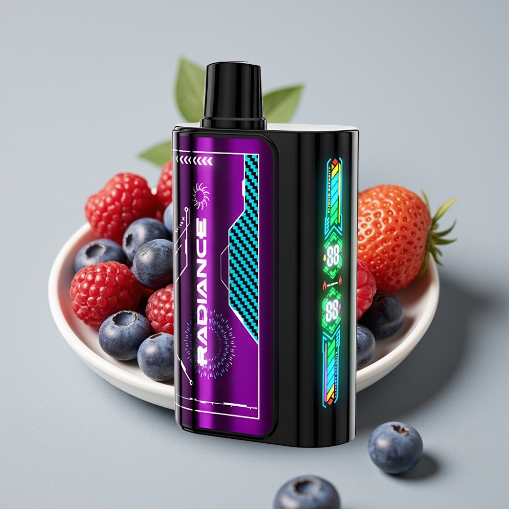 JNR Radiance 31000 Puffs Vape Recargable con Pantalla Animada y Sabor ARÁNDANO AZUL FRAMBUESA ÁCIDA