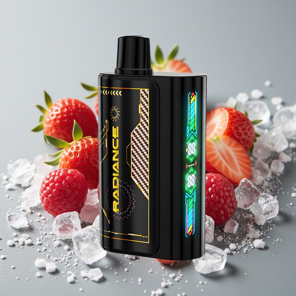 JNR Radiance 31000 Puffs Vape Recargable con Sabor FRESA FRAMBUESA CEREZA HIELO y Pantalla Inteligente