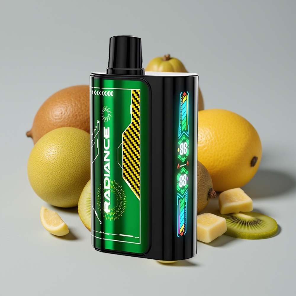 JNR Radiance 31000 Puffs Vape Recargable con Sabor Maracuyá Kiwi y Pantalla Inteligente