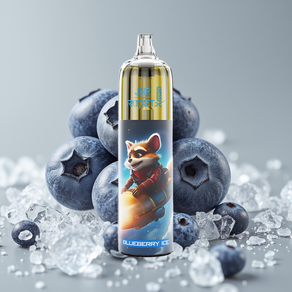 JNR Rocket-X 12400 Puffs Vape Desechable con Aire Ajustable, Luz RGB y Sabor Arándano Helado