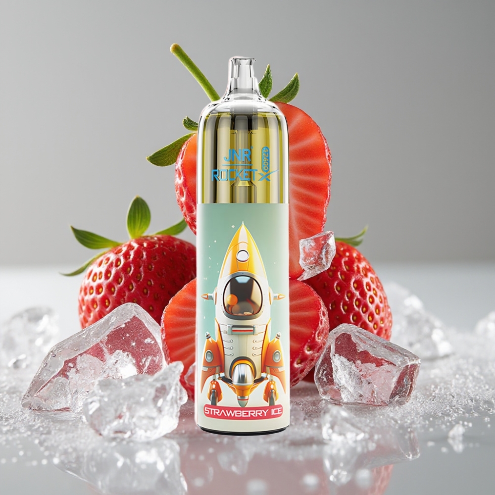 JNR Rocket-X 12400 Puffs Vape Desechable con Aire Ajustable y Luz RGB Fresa Hielo