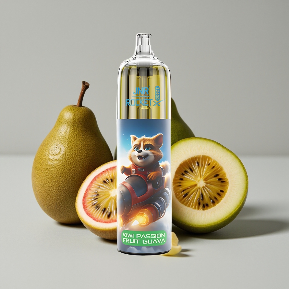 JNR Rocket-X 12400 Puffs Vape Desechable con Aire Ajustable y Sabor Kiwi Maracuyá Guayaba