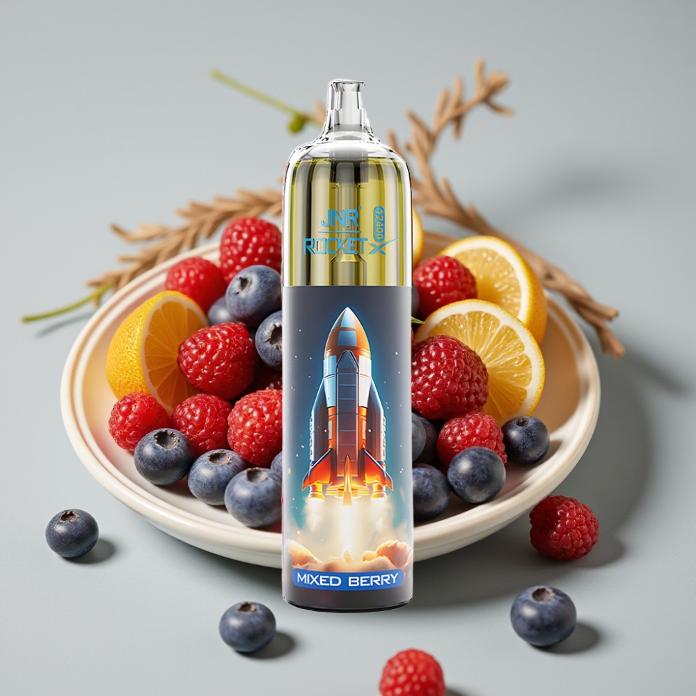 JNR Rocket-X 12400 Puffs Vape Desechable con Flujo de Aire Ajustable y Luces RGB Frutos rojos mixtos