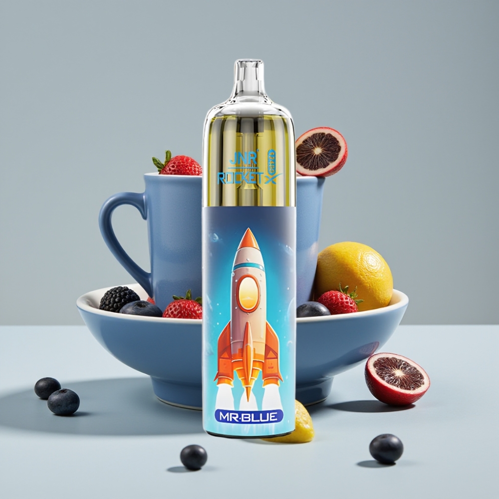 JNR Rocket-X 12400 Puffs Vape Desechable con Flujo de Aire Ajustable y Luces RGB Mr. Azul