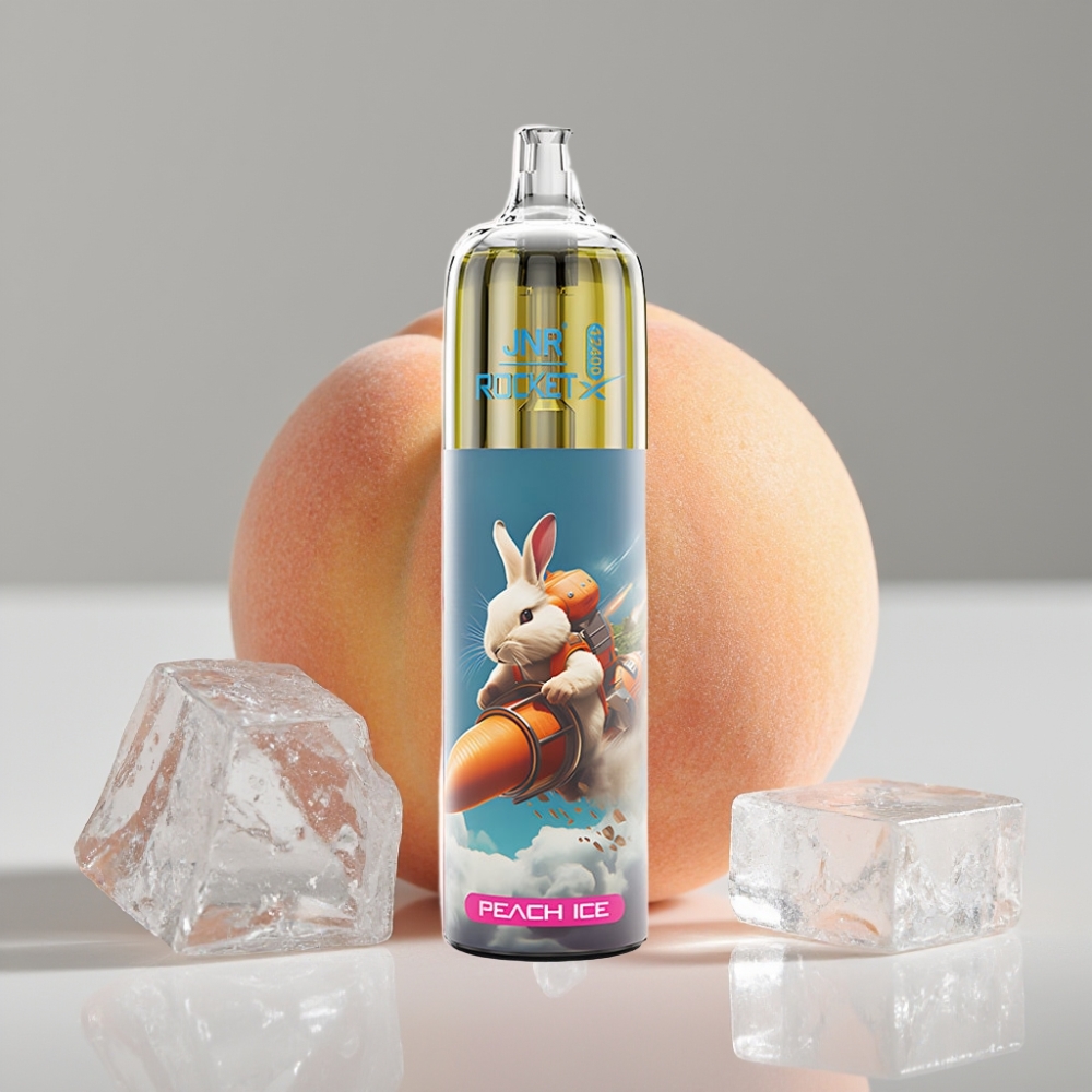 JNR Rocket-X 12400 Puffs Vape Desechable con Flujo de Aire Ajustable y Sabor Melocotón Helado
