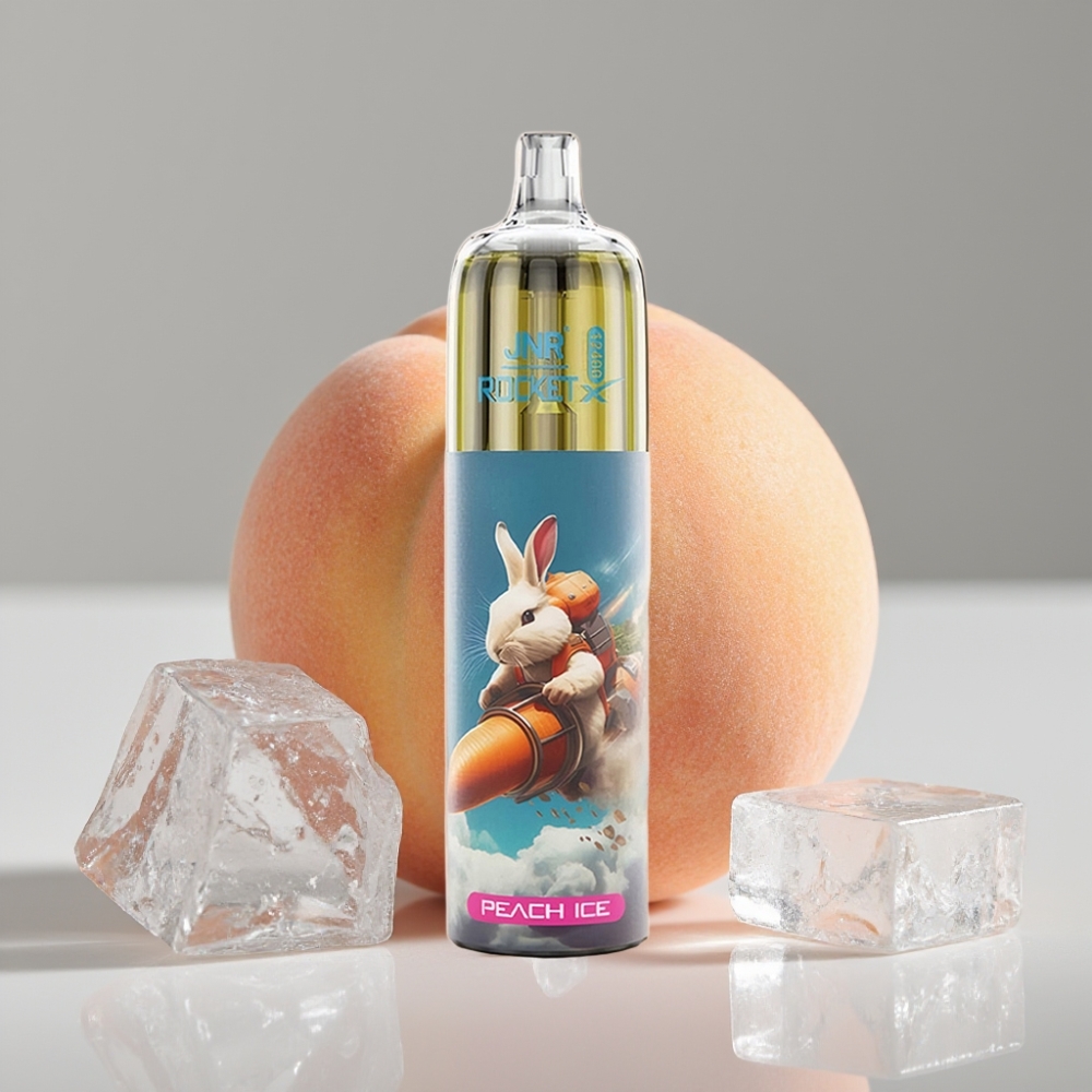 JNR Rocket-X 12400 Puffs Vape Desechable con Flujo de Aire Ajustable y Sabor Melocotón Helado