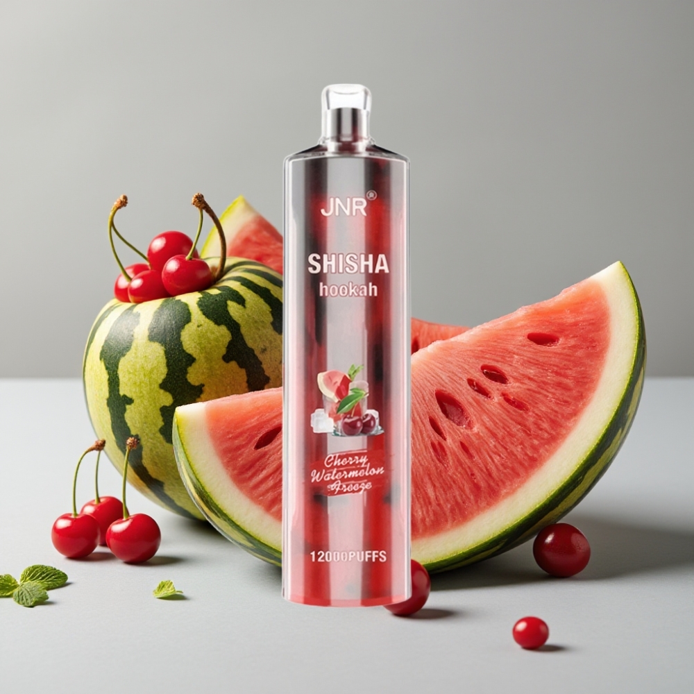 JNR Shisha Hookah 12000 Puffs 24ml Cereza Sandía Helada Tipo-C 750mAh