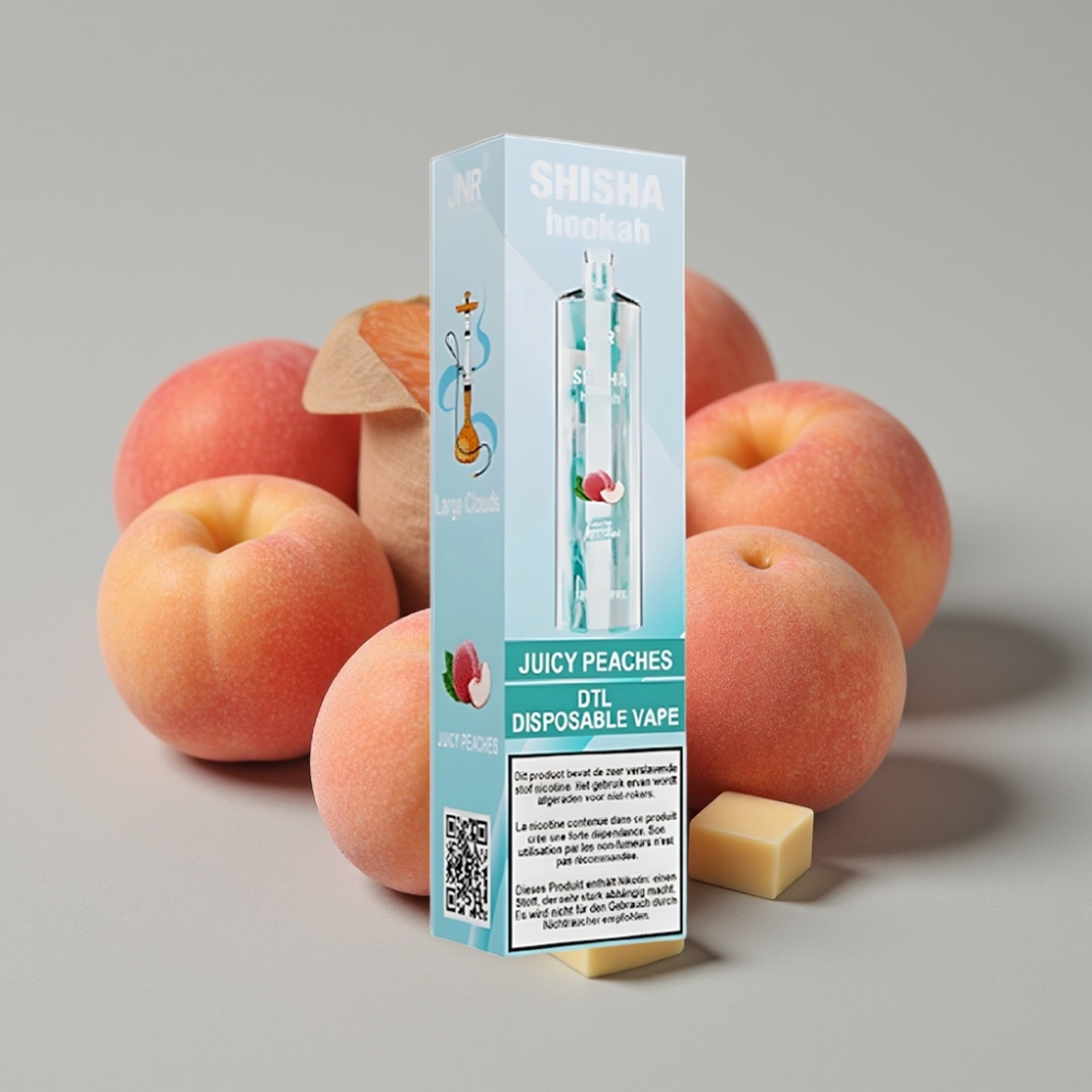 JNR Shisha Hookah 12000 Puffs Melocotón Jugoso 24ml Tipo-C 0.6 Ohm
