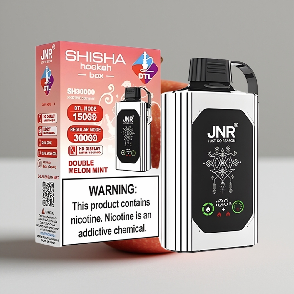 JNR Shisha Hookah Box 20500 Puffs Doble Manzana Pantalla HD Carga Rápida Type-C