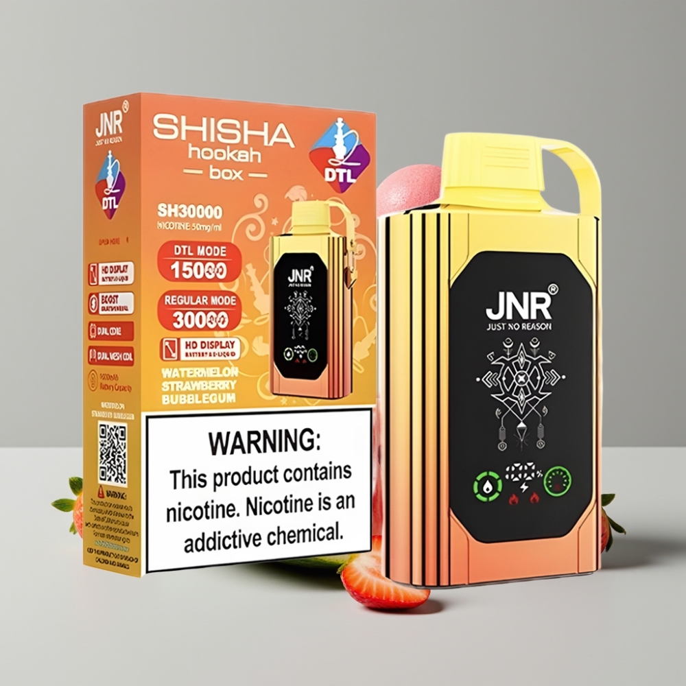 JNR Shisha Hookah Box 20500 Puffs Pantalla HD 25ml Dual Mesh Sabor Sandía Fresa