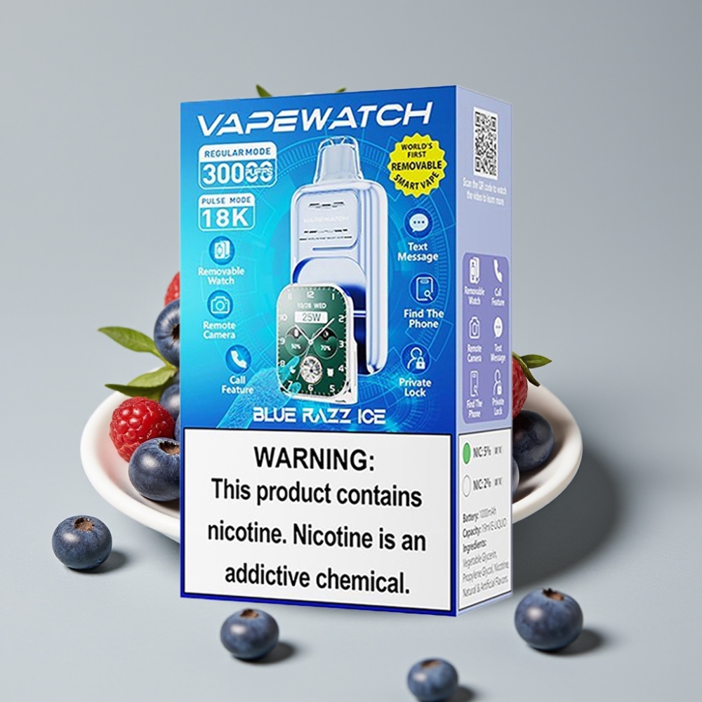 JNR VapeWatch 30000 Puffs Doble Malla 19mL Azul Frambuesa Hielo