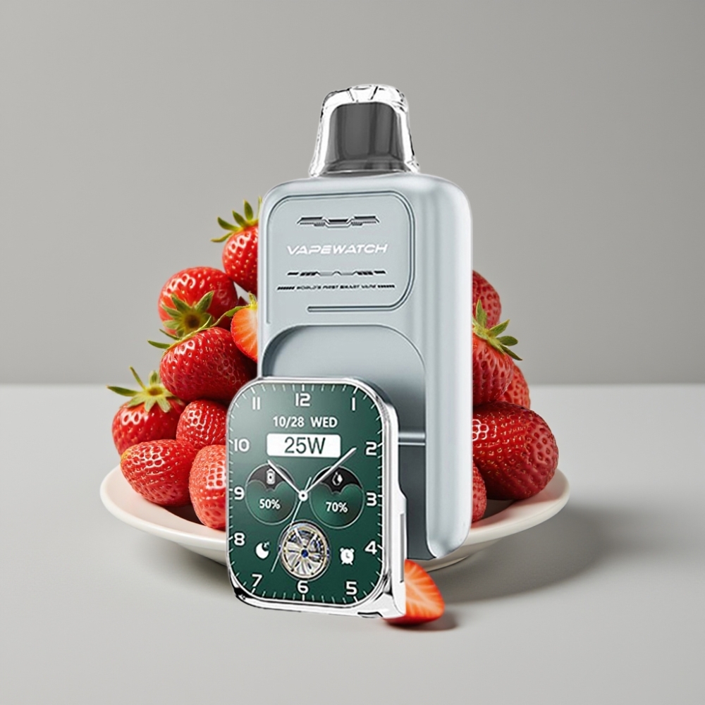 JNR VapeWatch 30000 Puffs Fresa Helada Dual Mesh Coil 19mL 5% Tipo-C