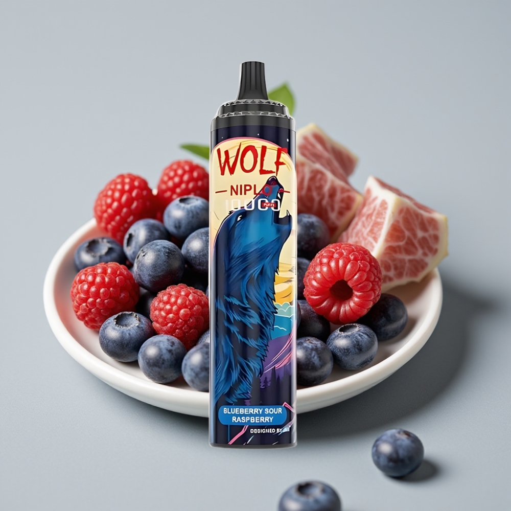 JNR Wolf Niplo 10000 Puffs 20ml Arándano Frambuesa Ácida Tipo-C 650mAh