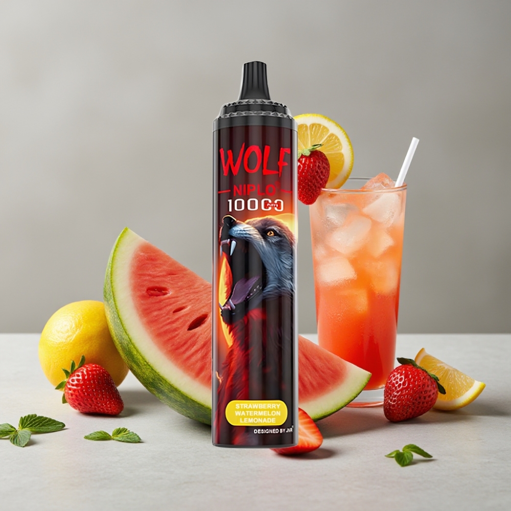 JNR Wolf Niplo 10000 Puffs 20ml Fresa Sandía Limonada Tipo-C