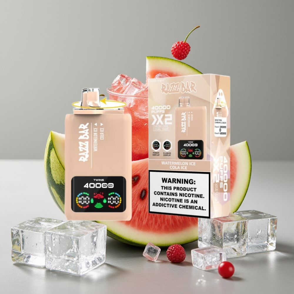 Razz Bar 40000 Puffs Pantalla Potencia Sabor SANDÍA HIELO & COLA HIELO