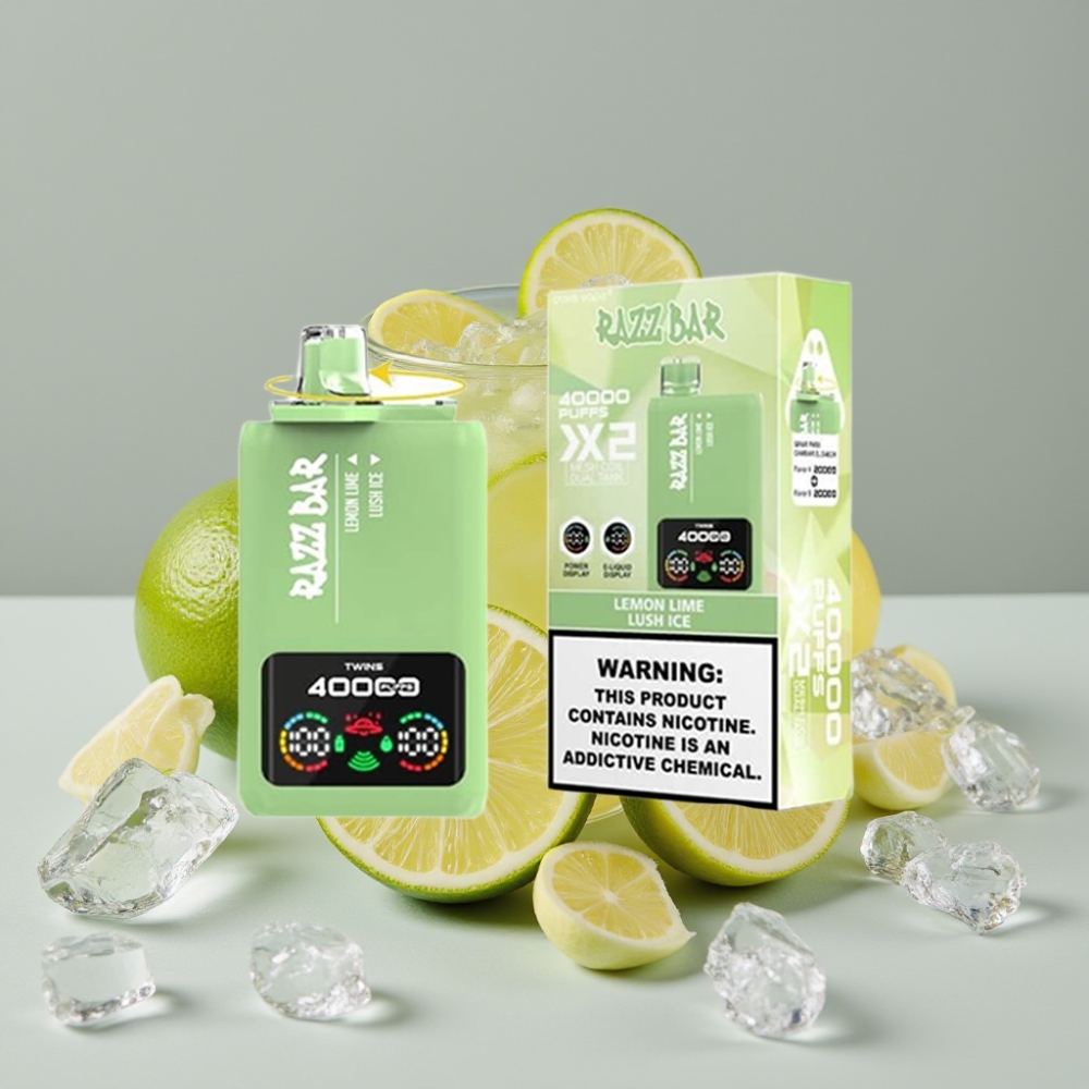 Razz Bar 40000 Puffs Pantalla de Potencia Limón Lima y Hielo Lujoso