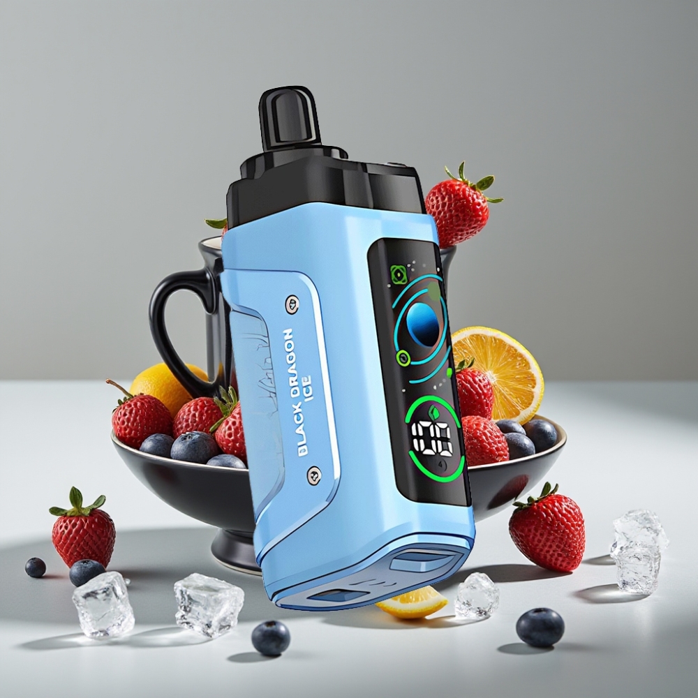 Razz Bar 45000 Caladas Vape Desechable Dragón Negro Hielo con Bobina Mesh 1.0 Ohm