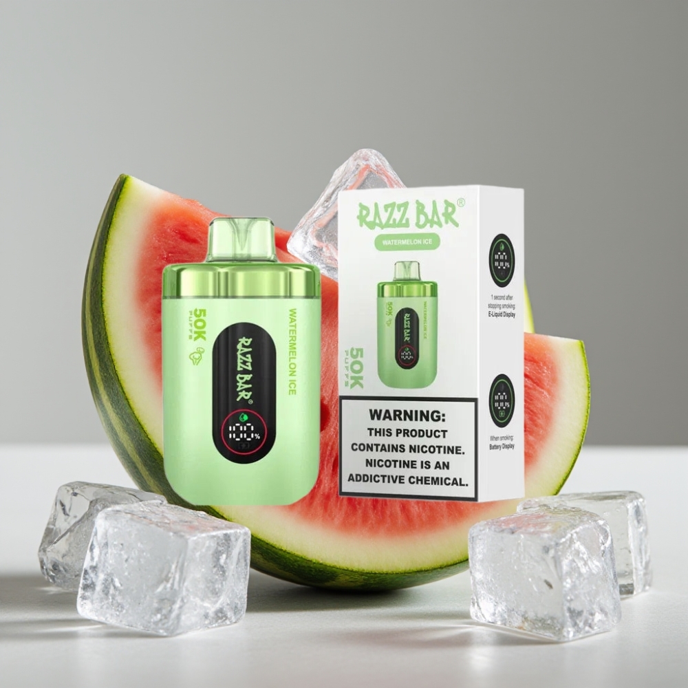 Razz Bar 50K Puffs Desechable Vape Sandía Helada Tipo-C Recargable