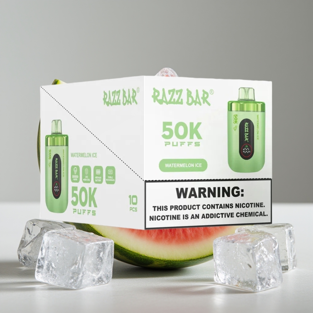 Razz Bar 50K Puffs Desechable Vape Sandía Helada Tipo-C Recargable